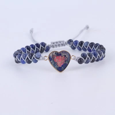 Olivenorma Heart Emperor Stone Natural Quartz Healing Braided Bracelet