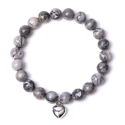 Olivenorma Heart Natural Stone Quartz Healing Balance Bracelet