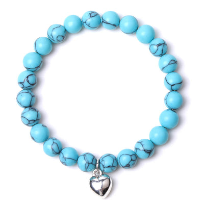 Olivenorma Heart Natural Stone Quartz Healing Balance Bracelet