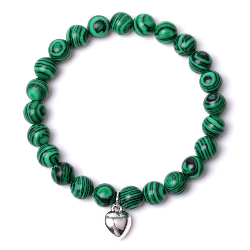 Olivenorma Heart Natural Stone Quartz Healing Balance Bracelet