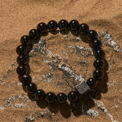 Olivenorma Cube Cut Lava Stone Beaded Bracelet