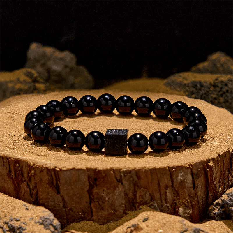 Olivenorma Cube Cut Lava Stone Beaded Bracelet