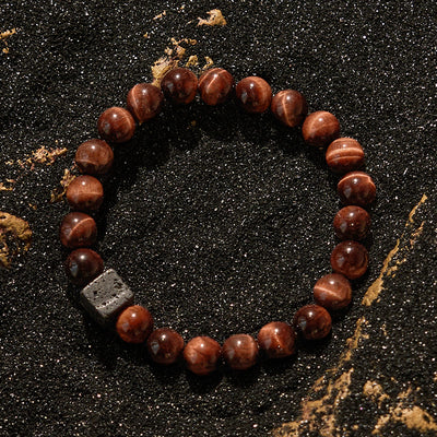 Olivenorma Cube Cut Lava Stone Beaded Bracelet