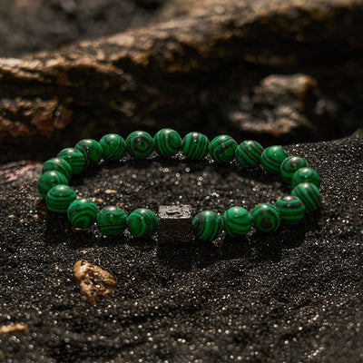 Olivenorma Cube Cut Lava Stone Beaded Bracelet