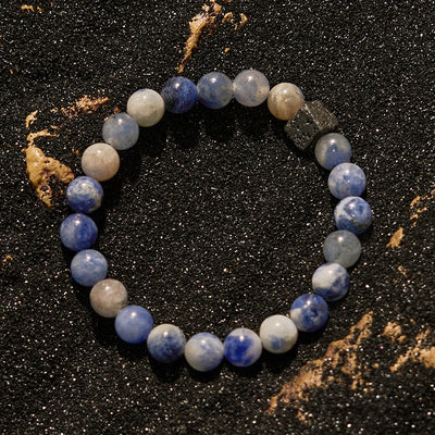 Olivenorma Cube Cut Lava Stone Beaded Bracelet