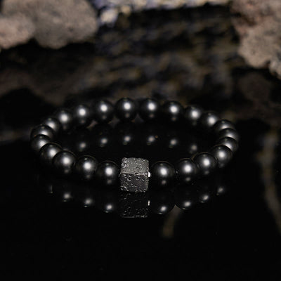 Olivenorma Cube Cut Lava Stone Beaded Bracelet