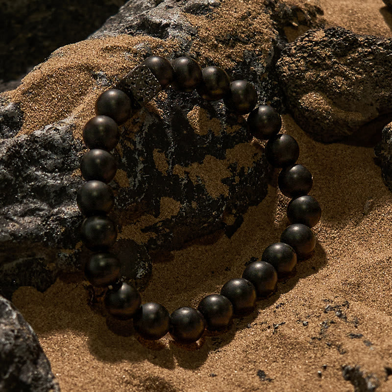 Olivenorma Cube Cut Lava Stone Beaded Bracelet