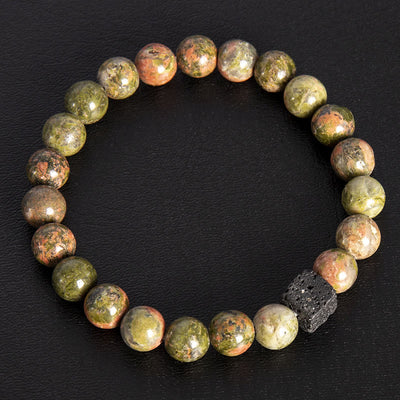 Olivenorma Cube Cut Lava Stone Beaded Bracelet