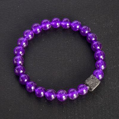 Olivenorma Cube Cut Lava Stone Beaded Bracelet