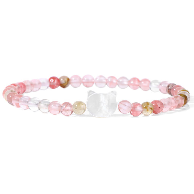 Olivenorma Nacre Kitten 4mm Natural Stone Beads Bracelet