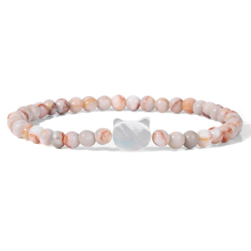 Olivenorma Nacre Kitten 4mm Natural Stone Beads Bracelet