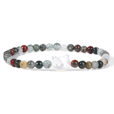 Olivenorma Nacre Kitten 4mm Natural Stone Beads Bracelet