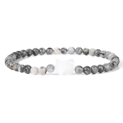 Olivenorma Nacre Kitten 4mm Natural Stone Beads Bracelet