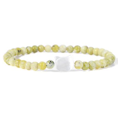 Olivenorma Nacre Kitten 4mm Natural Stone Beads Bracelet