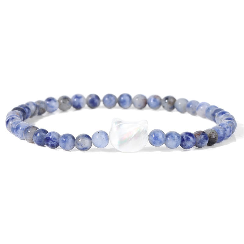 Olivenorma Nacre Kitten 4mm Natural Stone Beads Bracelet