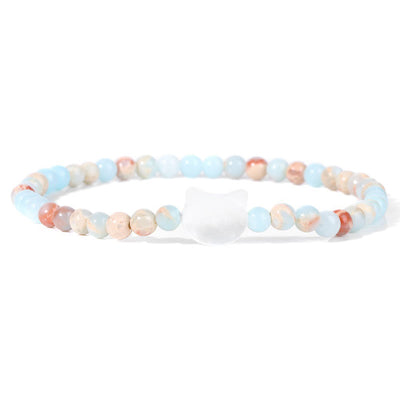 Olivenorma Nacre Kitten 4mm Natural Stone Beads Bracelet