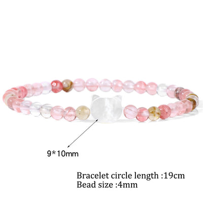 Olivenorma Nacre Kitten 4mm Natural Stone Beads Bracelet