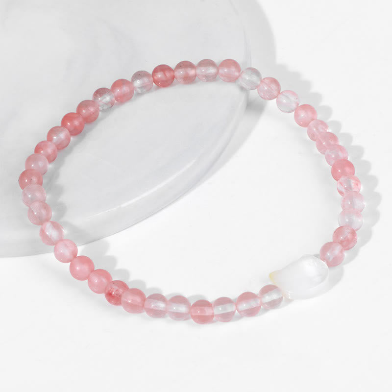 Olivenorma Nacre Kitten 4mm Natural Stone Beads Bracelet