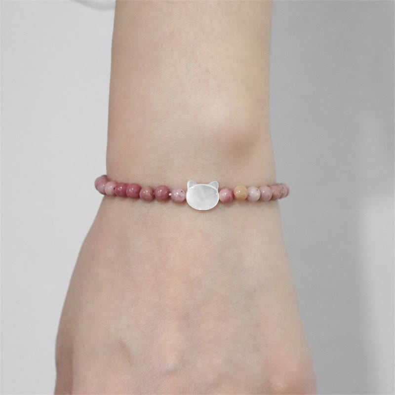 Olivenorma Nacre Kitten 4mm Natural Stone Beads Bracelet