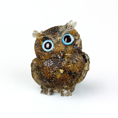 Olivenorma Natural Crystal Owl Gemstone Decoration