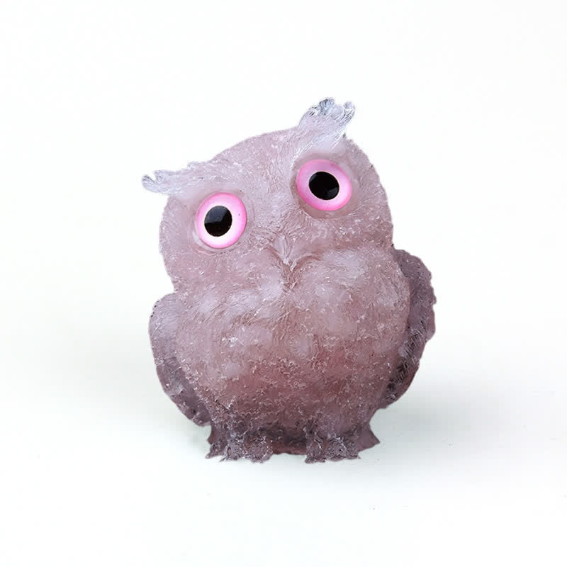 Olivenorma Natural Crystal Owl Gemstone Decoration