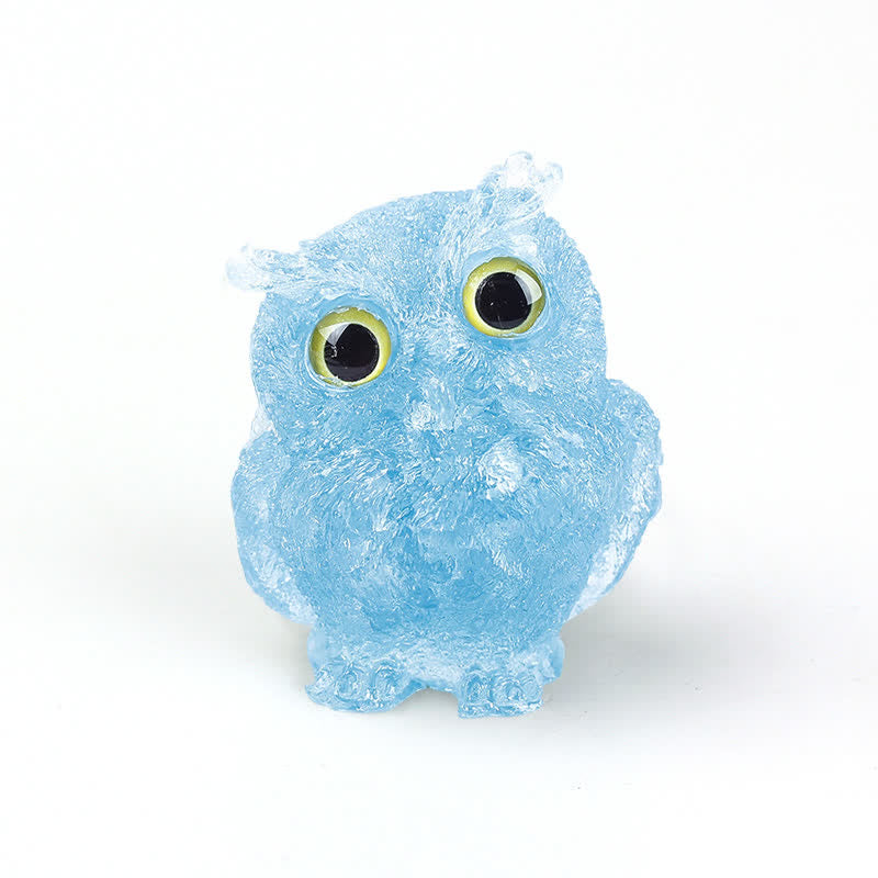 Olivenorma Natural Crystal Owl Gemstone Decoration