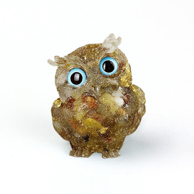 Olivenorma Natural Crystal Owl Gemstone Decoration