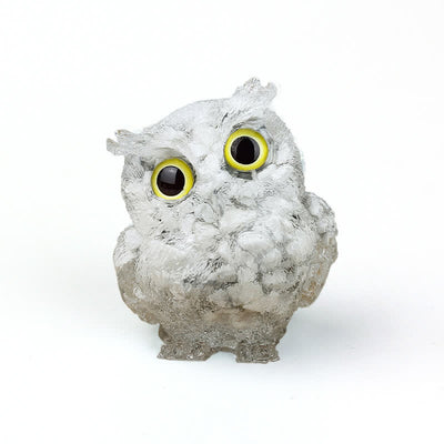 Olivenorma Natural Crystal Owl Gemstone Decoration