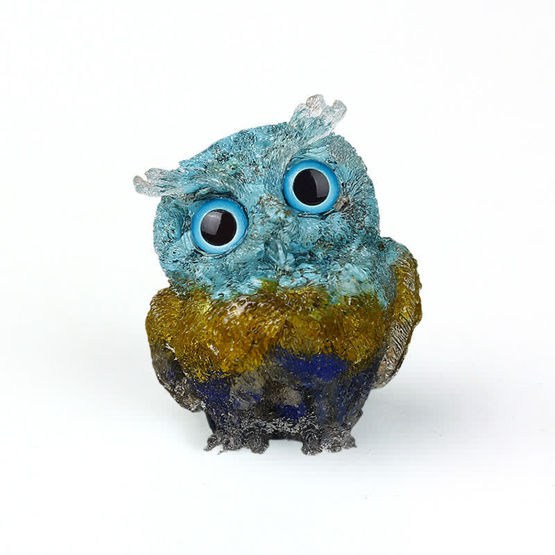 Olivenorma Natural Crystal Owl Gemstone Decoration