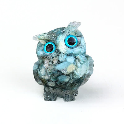 Olivenorma Natural Crystal Owl Gemstone Decoration