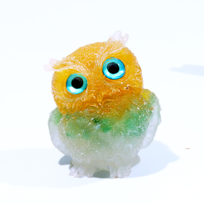 Olivenorma Natural Crystal Owl Gemstone Decoration