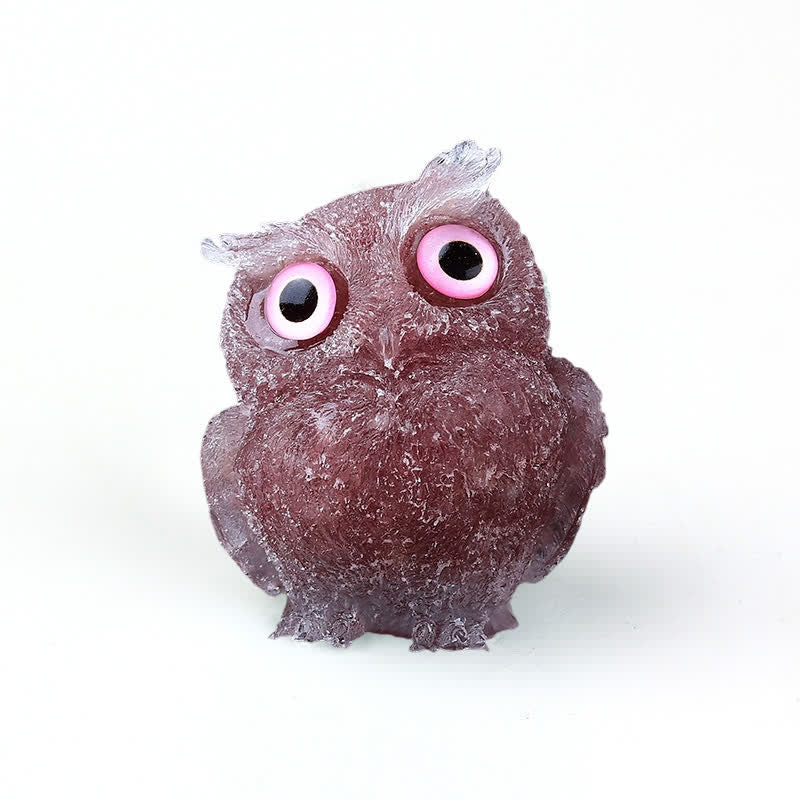 Olivenorma Natural Crystal Owl Gemstone Decoration