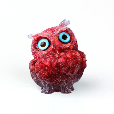 Olivenorma Natural Crystal Owl Gemstone Decoration