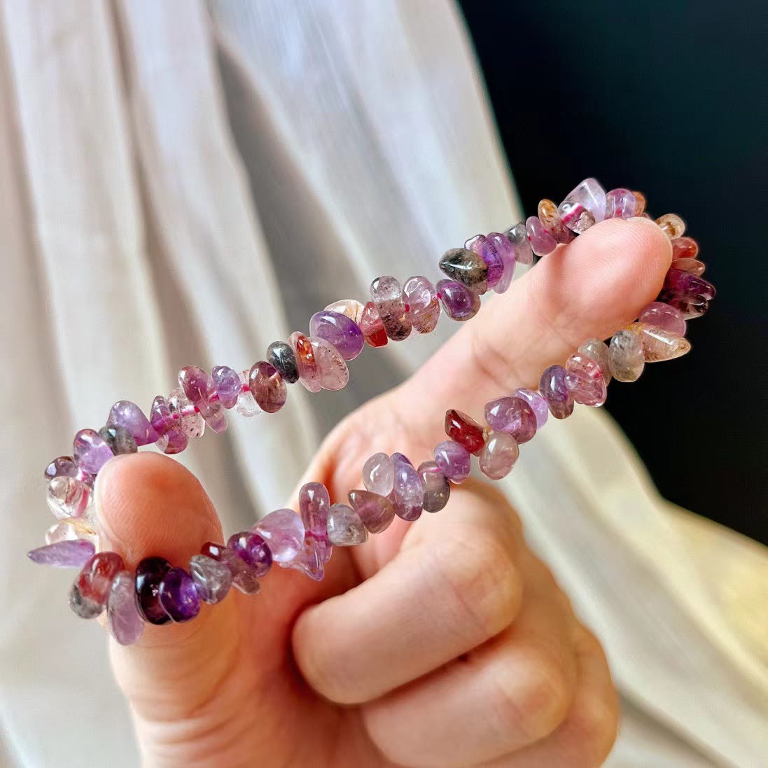 Olivenorma Super Seven Crystal Amethyst Beads Bracelet