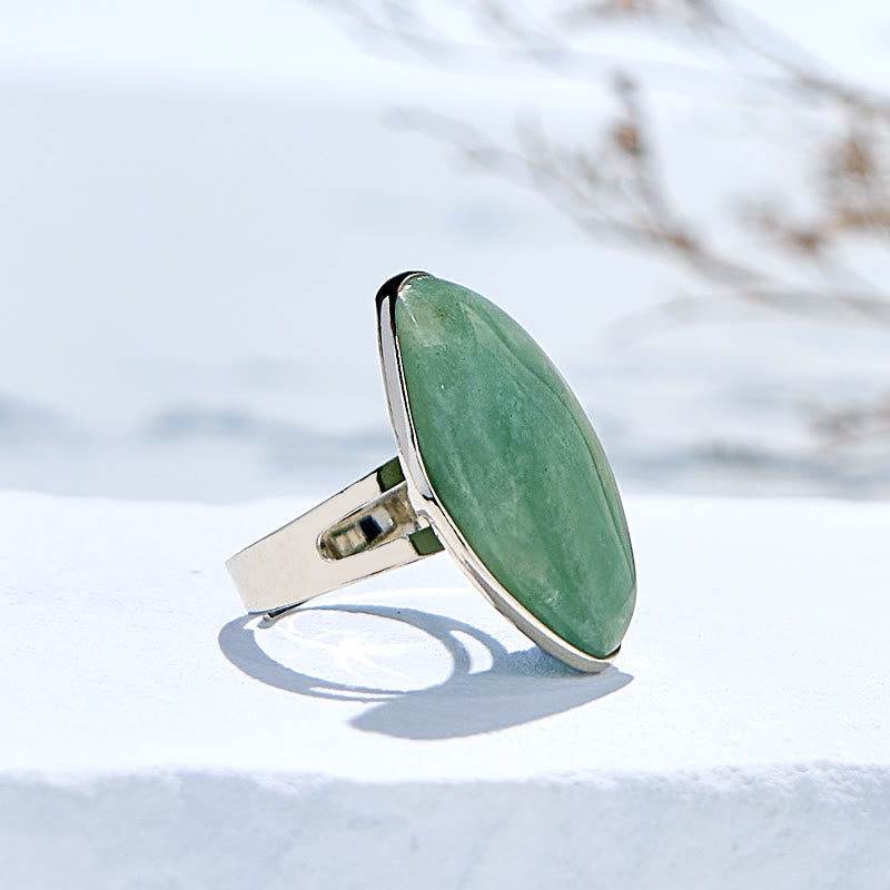 Olivenorma Natural Irregular Amazonite Adjustable Ring