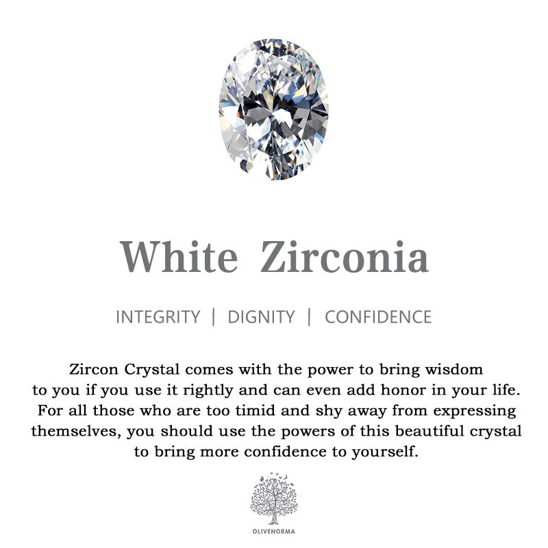 Olivenorma "Snowflake" Natural Opal White Zircon Ring