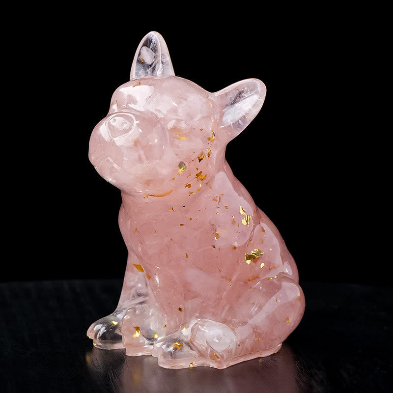 Olivenorma Crystal Epoxy French Bulldog Gemstone Decoration