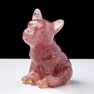 Olivenorma Crystal Epoxy French Bulldog Gemstone Decoration