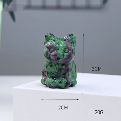 Olivenorma Crystal Epoxy Lucky Cat Gemstone Decoration