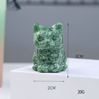 Olivenorma Crystal Epoxy Lucky Cat Gemstone Decoration