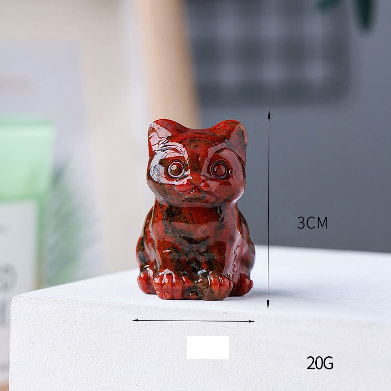 Olivenorma Crystal Epoxy Lucky Cat Gemstone Decoration