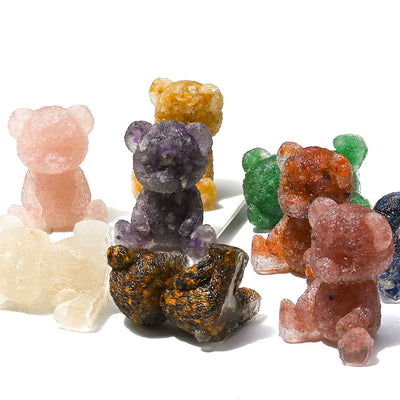 Olivenorma Crystal Epoxy Bear Gemstone Decoration