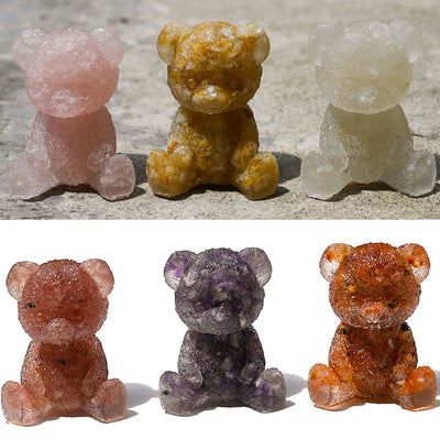 Olivenorma Crystal Epoxy Bear Gemstone Decoration