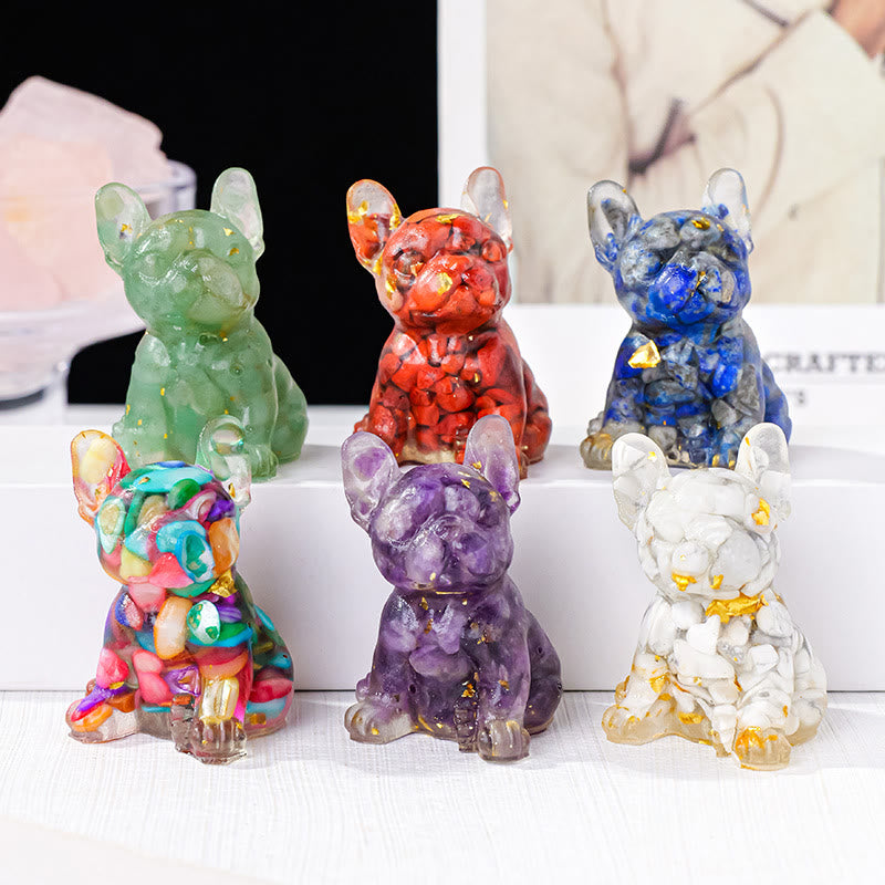 Olivenorma Crystal Epoxy Cute French Bulldog Gemstone Decoration