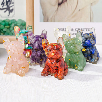 Olivenorma Crystal Epoxy Cute French Bulldog Gemstone Decoration