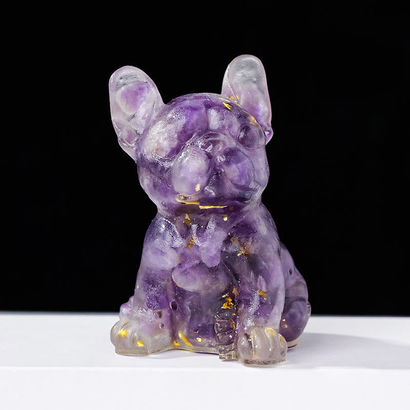 Olivenorma Crystal Epoxy Cute French Bulldog Gemstone Decoration