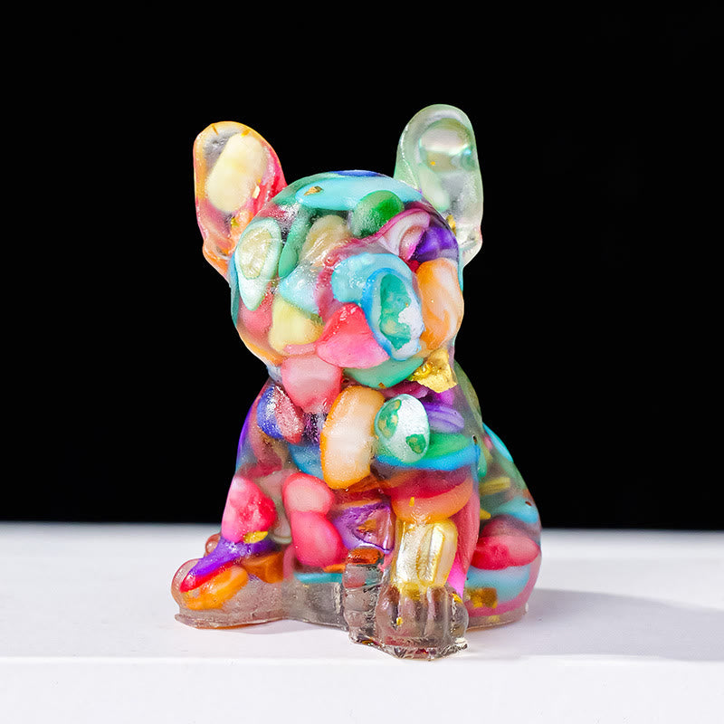 Olivenorma Crystal Epoxy Cute French Bulldog Gemstone Decoration