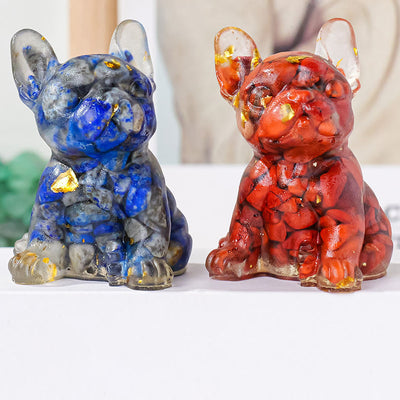 Olivenorma Crystal Epoxy Cute French Bulldog Gemstone Decoration