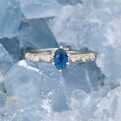 Olivenorma Retro Exquisite Oval Cut Sapphire Ring