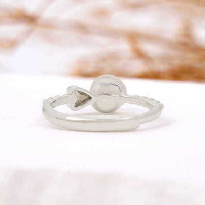 Olivenorma Round Cut Moonstone Heart Shape Adjustable Ring